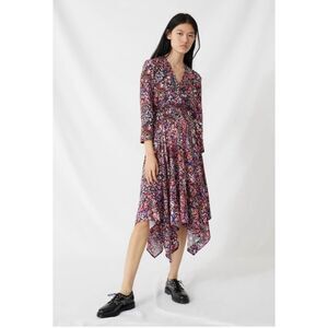 Maje Rayemi floral print multi length midi dress NWOT